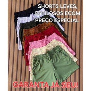 KIT COM 3 KIT 5 PEÇAS Short Feminino em Suede Confortável, Estiloso e Cores Sortidas em Oferta na Shopee