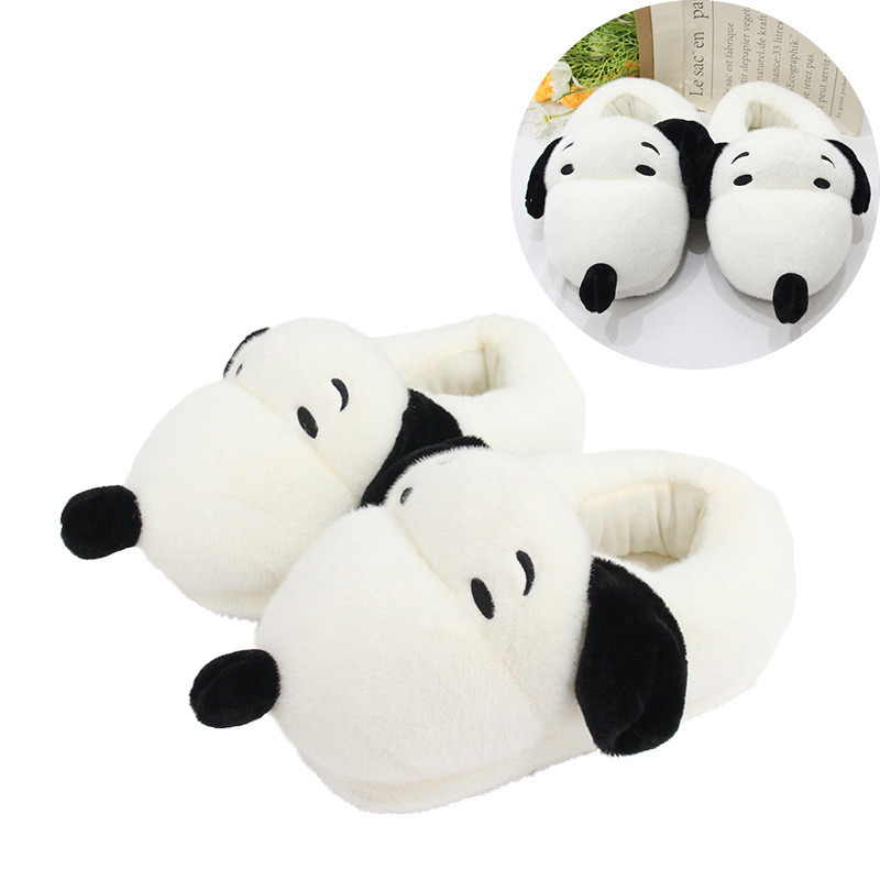 27cm novo estilo bonito Snoopy chinelos Anime mercadoria cão interior sapatos de algodão quente casal chinelos de salto 