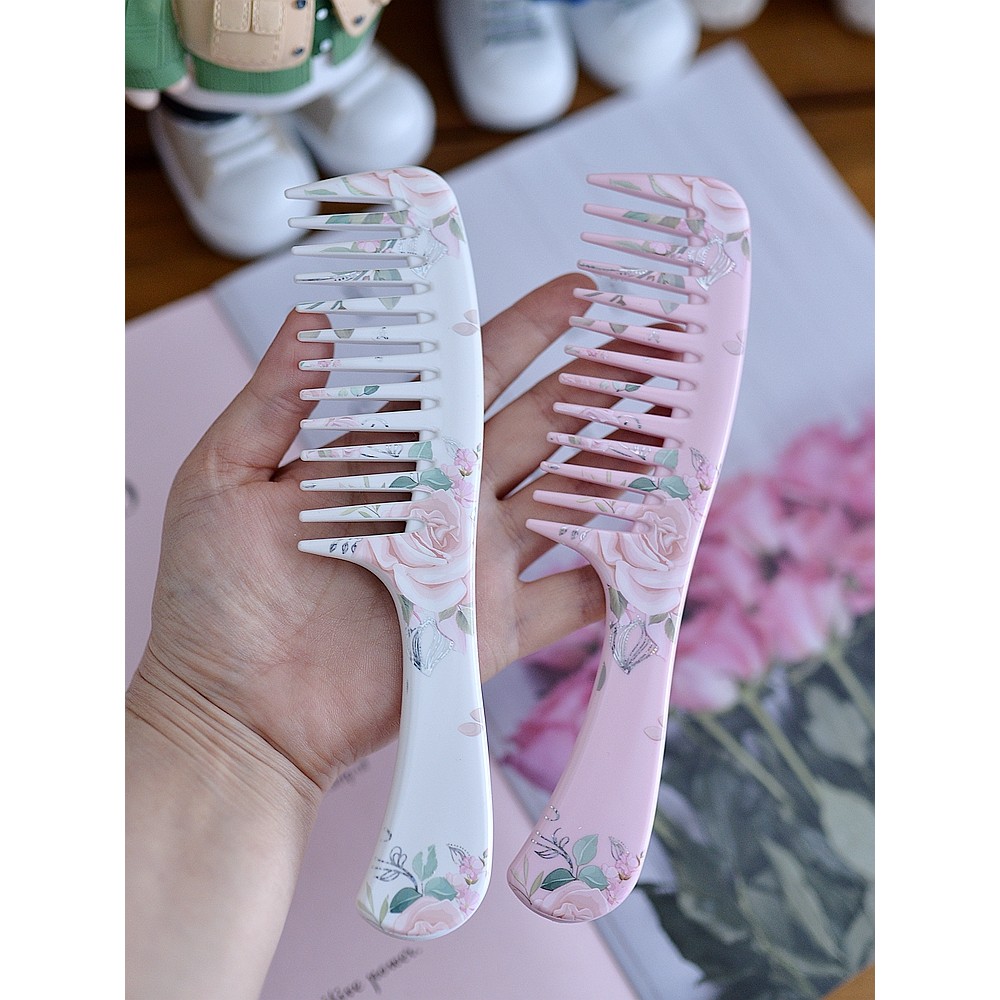 Coreia importado rosa rosa pente reto maquiagem alisamento pente portátil engrossado plástico feminino pente de cabelo l
