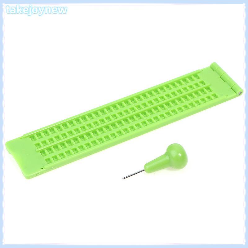 [takejoynewBR] Plástico Braille Escrita Slate School Portátil Prático Com Stylus Practice Tbr