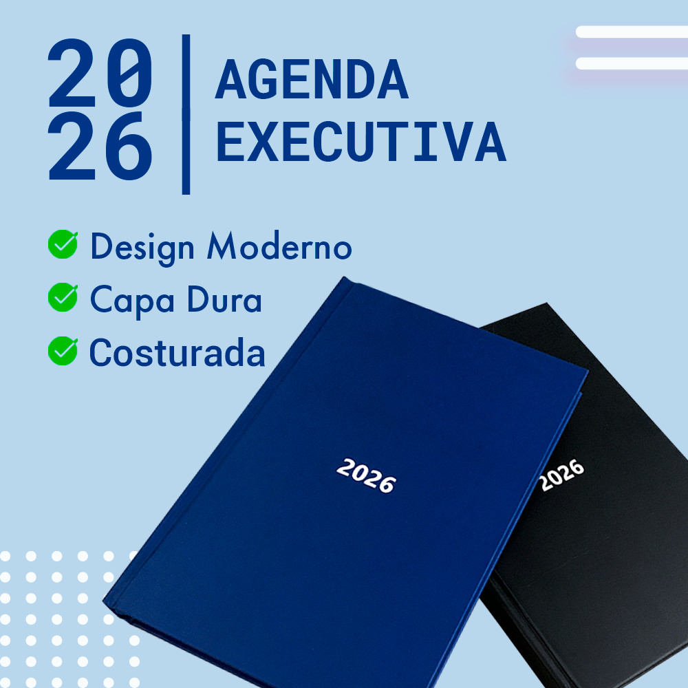 Agenda 2026 Executiva Diária Planner Classic Brochura Costurada