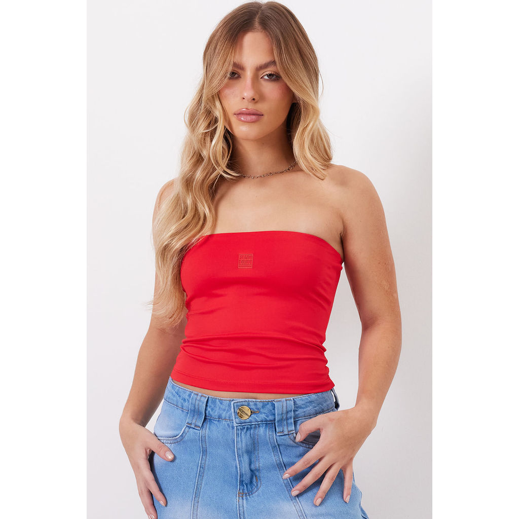 Top Sem Alça You Poliamida Planet Girls Vermelho em Oferta na Shopee