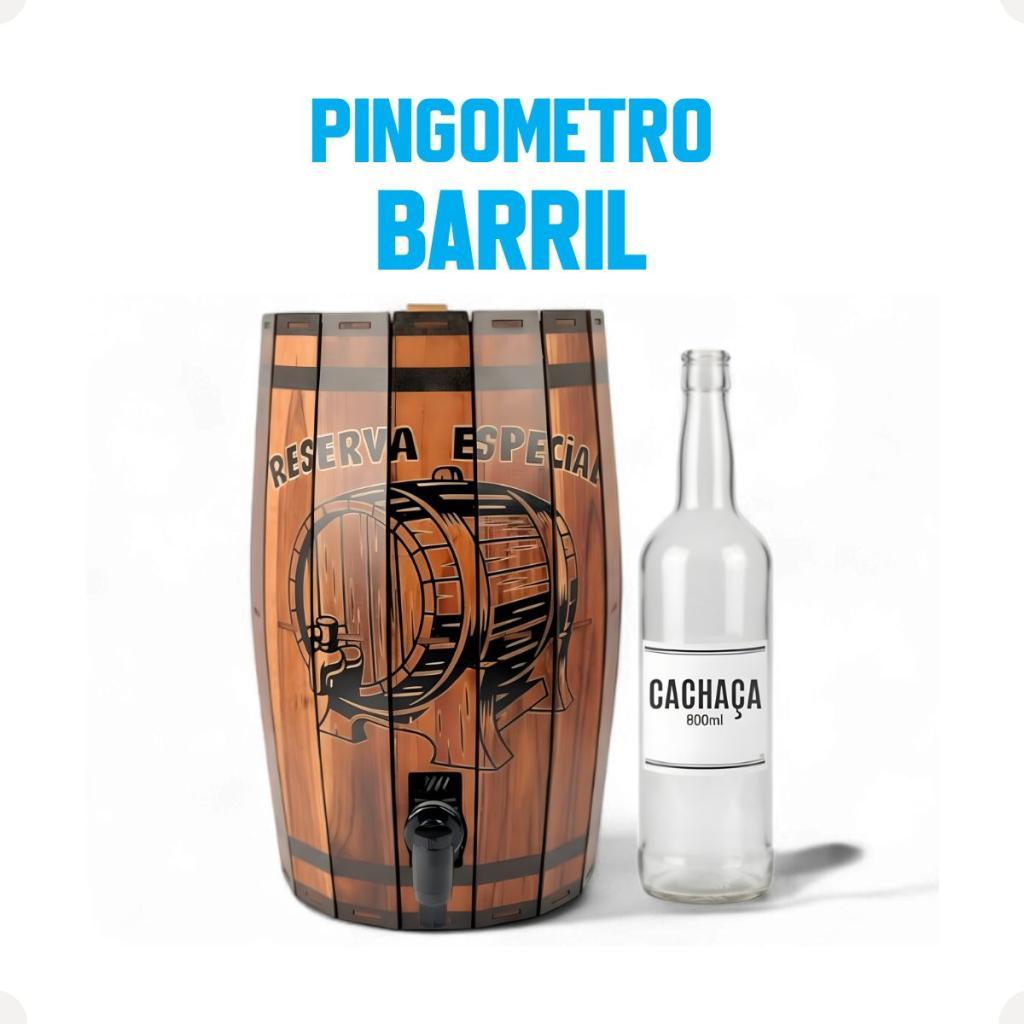 Pingômetro Barril Em Mdf Cachaça Decoração Bar Churrasco Rústico Área Gourmet Presente Criativo