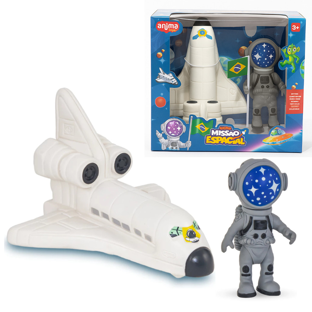 Brinquedo Nave Espacial com Astronauta Anima Toys Missão Espacial Infantil Brinquedo Educativo