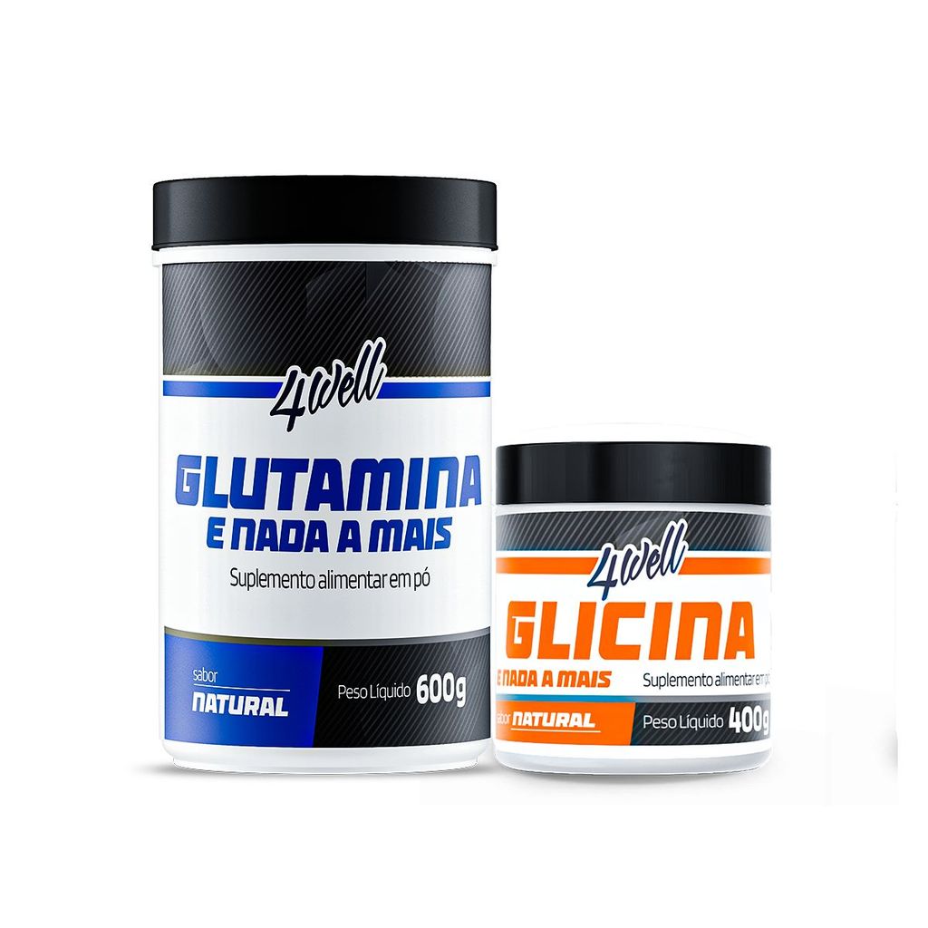Kit Recuperação Noturna Glicina 400g + L-Glutamina 600g