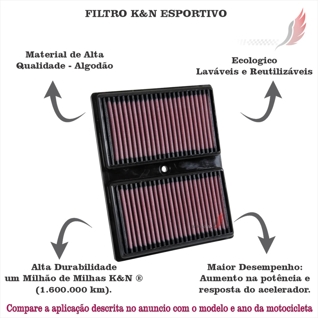 Filtro Ar K&n Kn Esportivo Vw Up Polo Virtus Golf 1.0 Tsi 33-3037 · foto 2