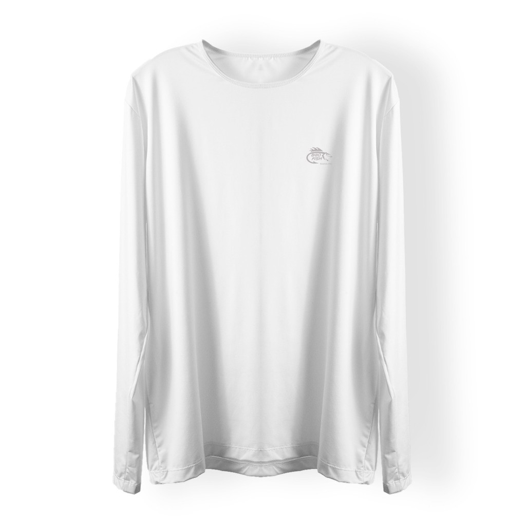 Camiseta Termica Camisa Manga Longa Masculina Dry Fit Bad Fish - Branca