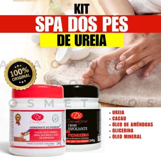 Kit Spa Dos Pés Esfoliante + Creme De Ureia Hidratante De Pedreiro Calosidade Pés Rachados Amêndoas em Oferta na Shopee