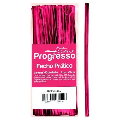 Fecho Prático Pink 4mmx11cm 100 Unidades PROGRESSO