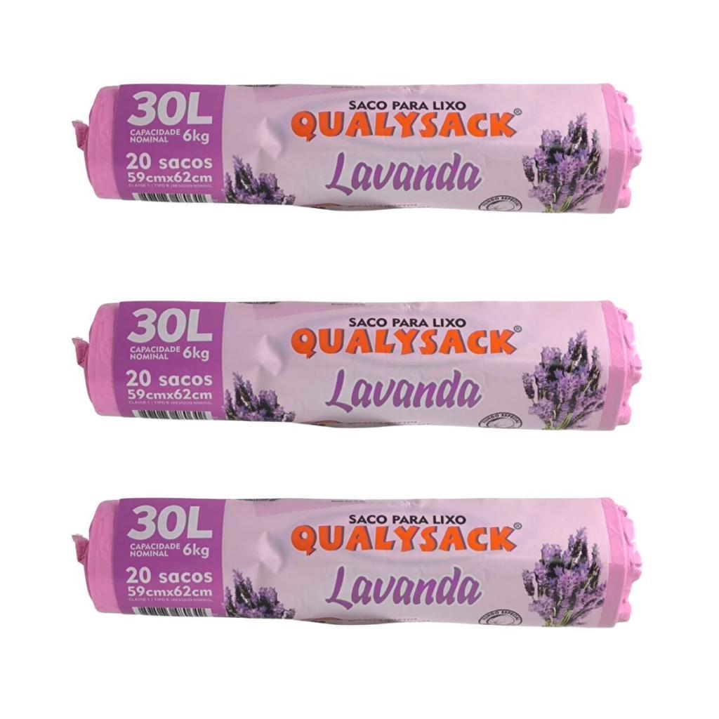 Kit 3 Saco de Lixo Aroma Lavanda 20 Unidades - 30 Litros em Oferta na Shopee