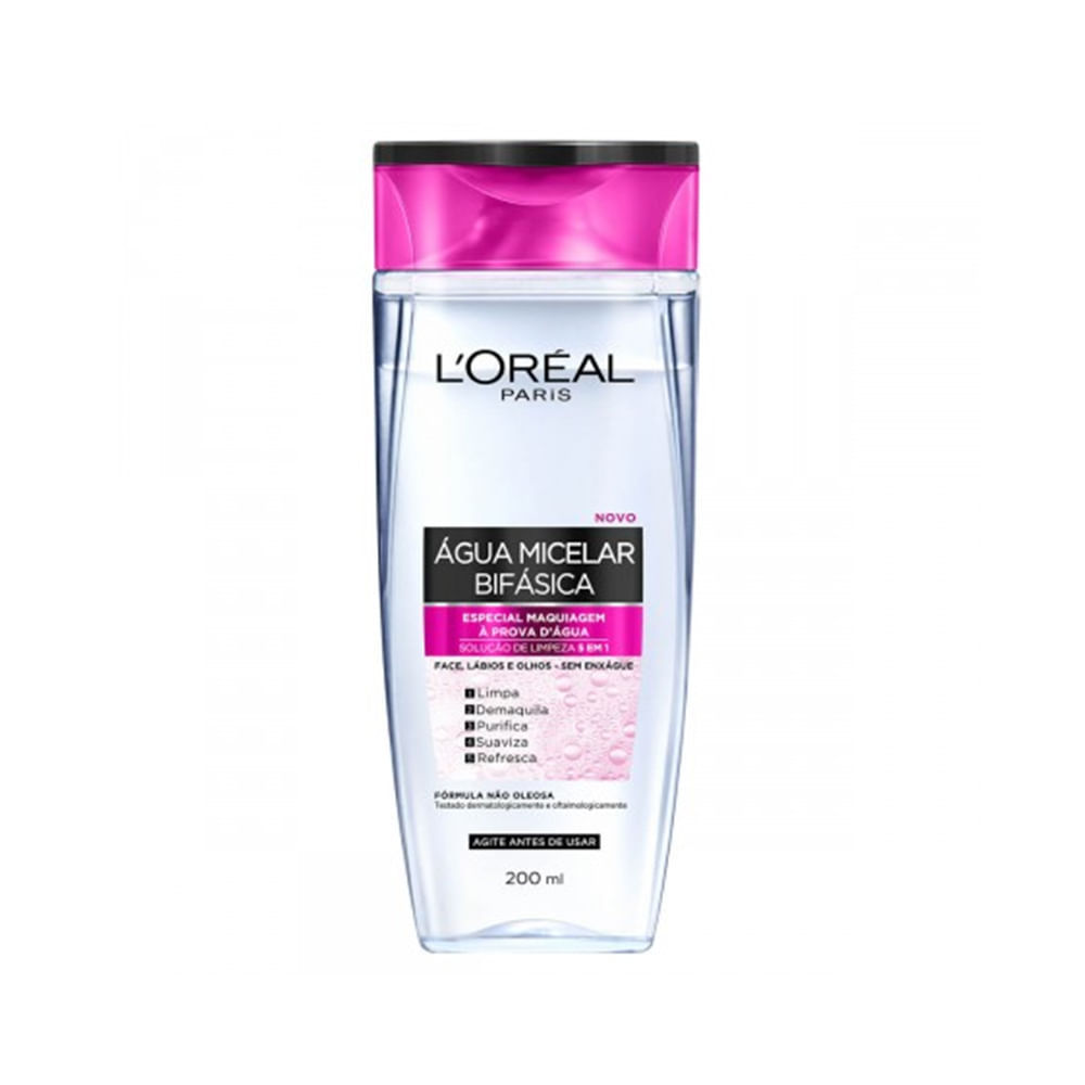 Água Micelar Bifásica 5 em 1 L'Oréal 200ml em Oferta na Shopee