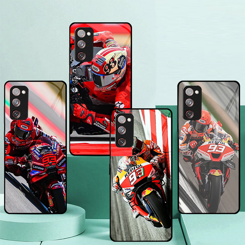 Marc Marquez 93 04 Capa De Telefone De Vidro Para Samsung Galaxy S25 S24 Ultra S23 Fe S22 Plus S21 S20 S10 S9