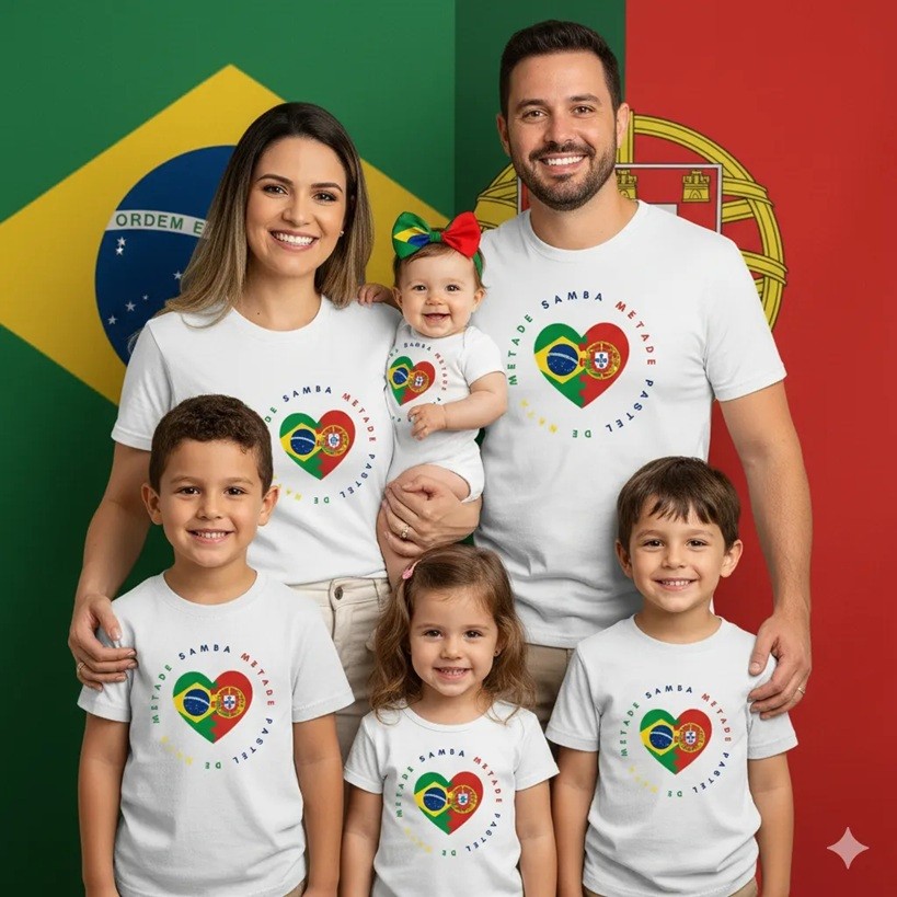 Camiseta Brasil E Portugal Time Futebol Brasil 100% Algodão M02
