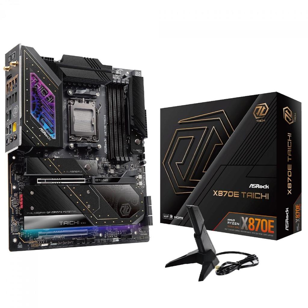 Placa Mãe ASRock X870E Taichi, WIFI, Chipset X870, EATX, AMD AM5, DDR5