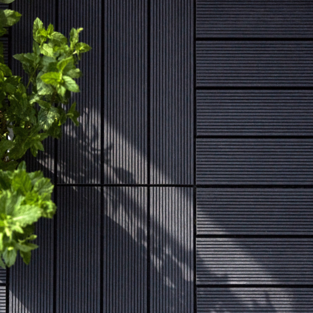 Kit Deck Modular 30x30cm Preto e Cinza Antiderrapante