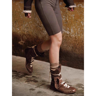 Zhang Yuanying Mesmo Estilo Daphne Meirard Botas Ocidentais Femininas 2026 Novo Estilo Outono Botas Curtas Botas de Boxe