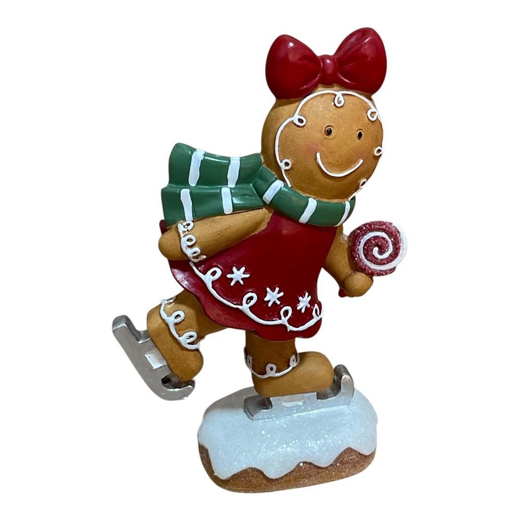 Ginger Bread Natalino Decorativo em Resina - 21cm