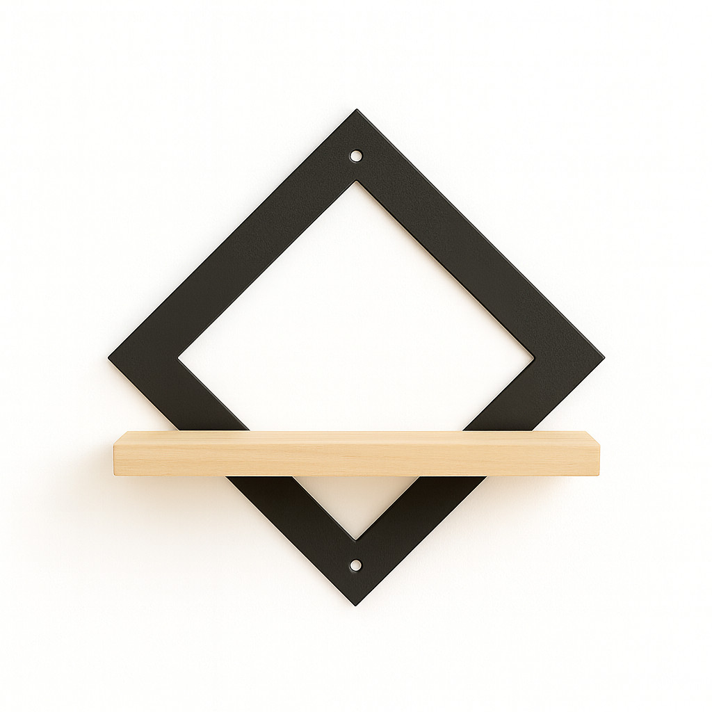 Prateleira Parede Pequena Preto Pinus Decoração Resistente