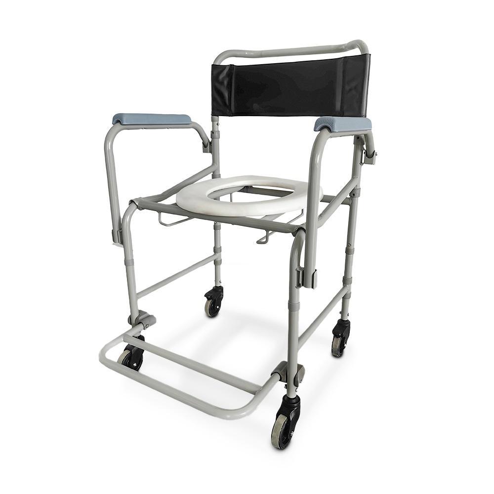 Cadeira de Banho Higiênica Dellamed Dobrável e Desmontável até 120 Kg Preto e Cinza D40 em Oferta na Shopee