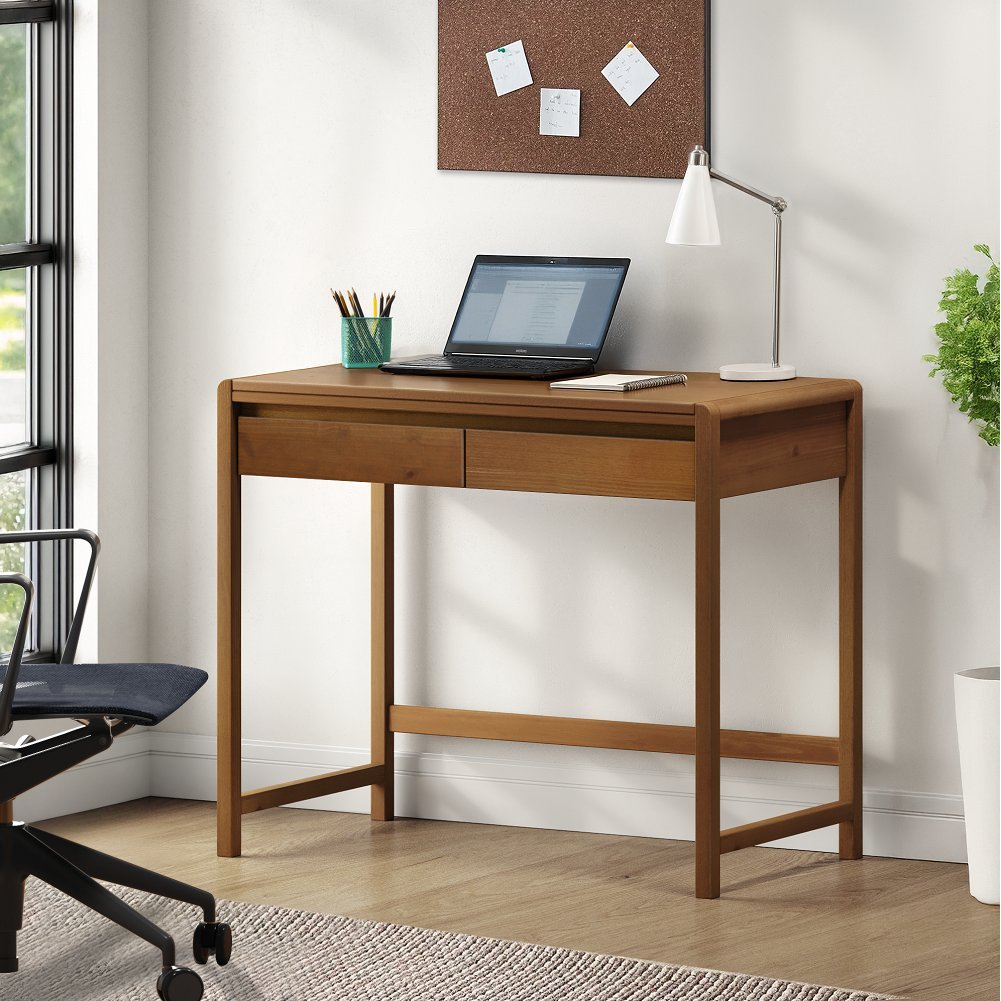 Penteadeira 2 Gavetas Madeira Maciça Modena Amendoa em Oferta na Shopee