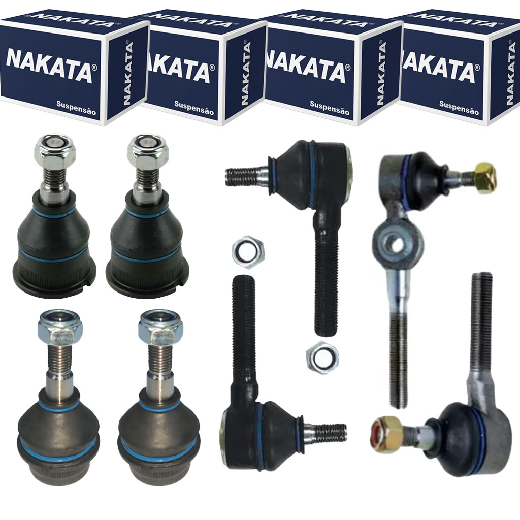 Kit 4 Pivo + 4 Terminal Direçao Fusca Brasilia