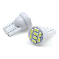 Par De Lâmpada T10 8 Led Branca Pingo Luz 6000k Veículos