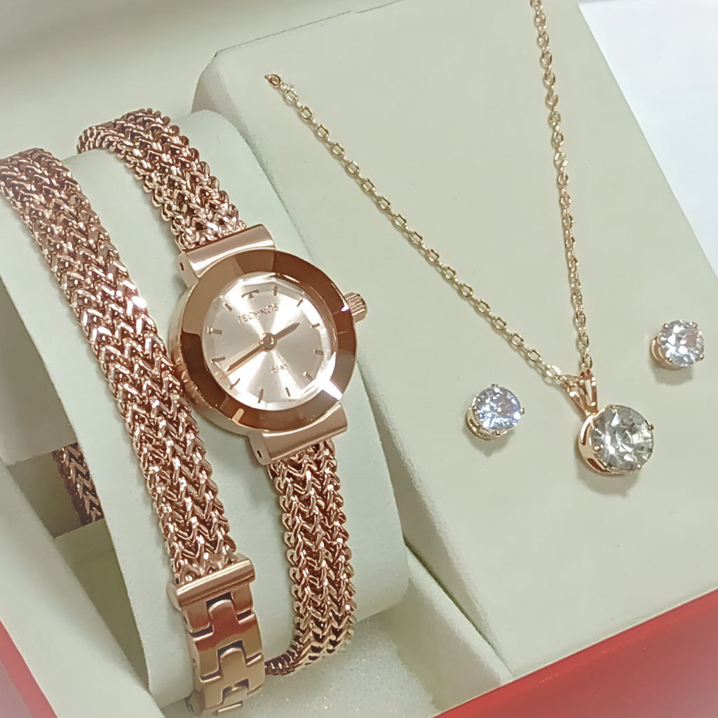 Relógio Technos Analógico Rosé Duas Voltas Feminino Kit 5Y20IR/4J em Oferta na Shopee