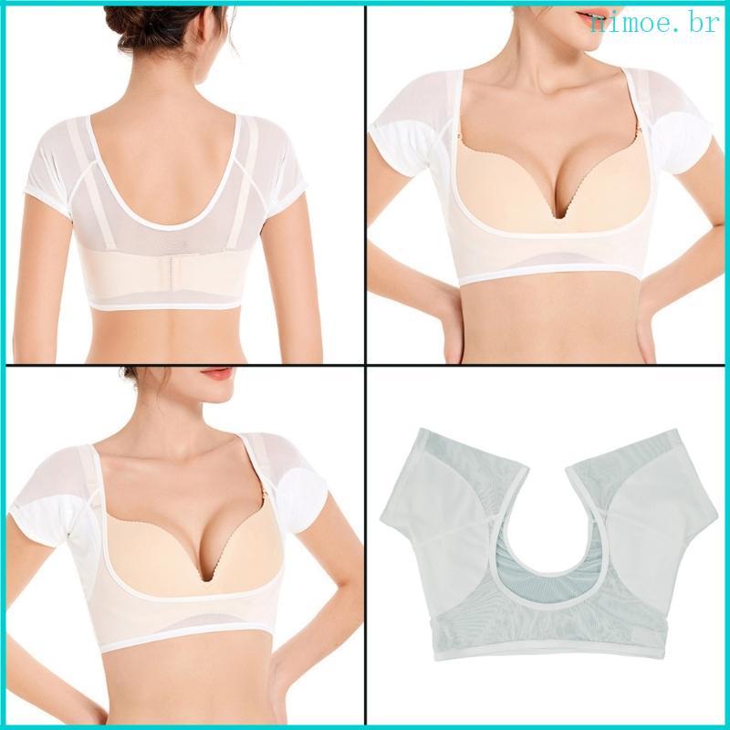 Nim Roupa Íntima Absorvente Suor Para , Colete Almofada Nas Axilas , Curta , Camiseta Malha Res em Oferta na Shopee