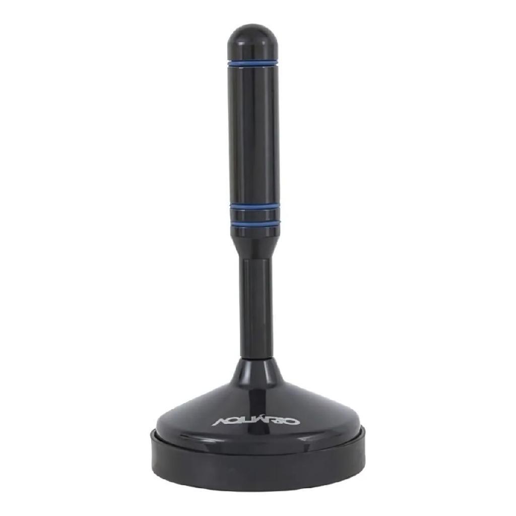 Antena Digital 4 Em 1 VHF/UHF-FM-HDTV DTV-100 Aquário Com Cabo 2.5m Preto.