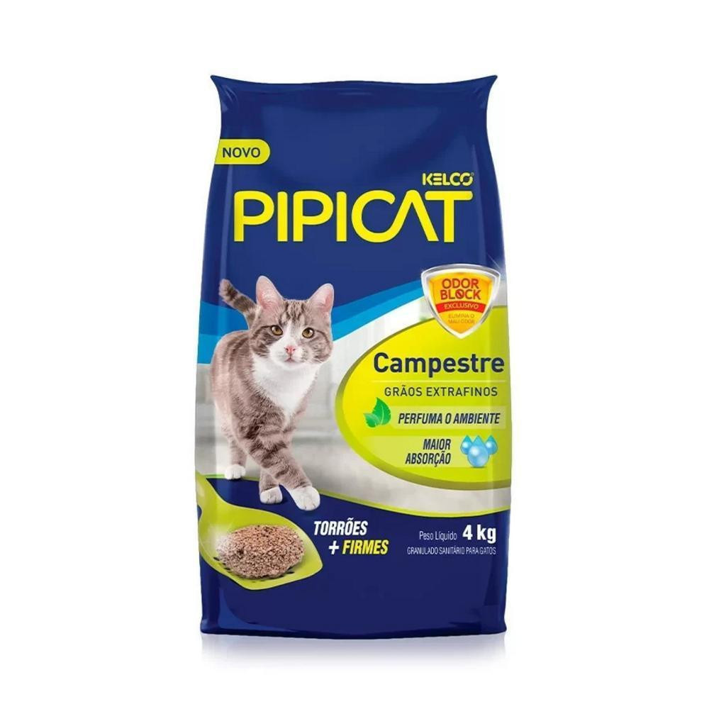 Areia Higiênica Pipicat Campestre Grãos Extrafinos Kelco 4Kg em Oferta na Shopee