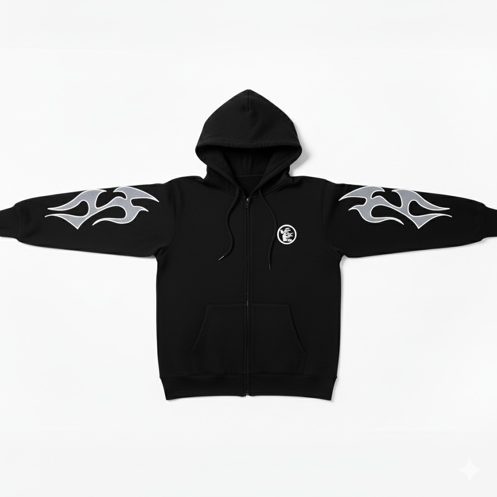 Moletom de Zíper Com Estampa Tribal Streetwear Unissex