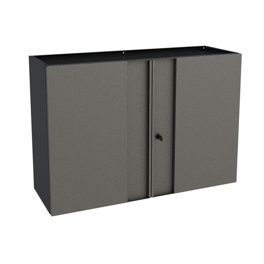 Armário Aéreo Lavanderia Multibox Aço 2 Portas c/ Chave 80cm Preto/Cinza - Telasul em Oferta na Shopee