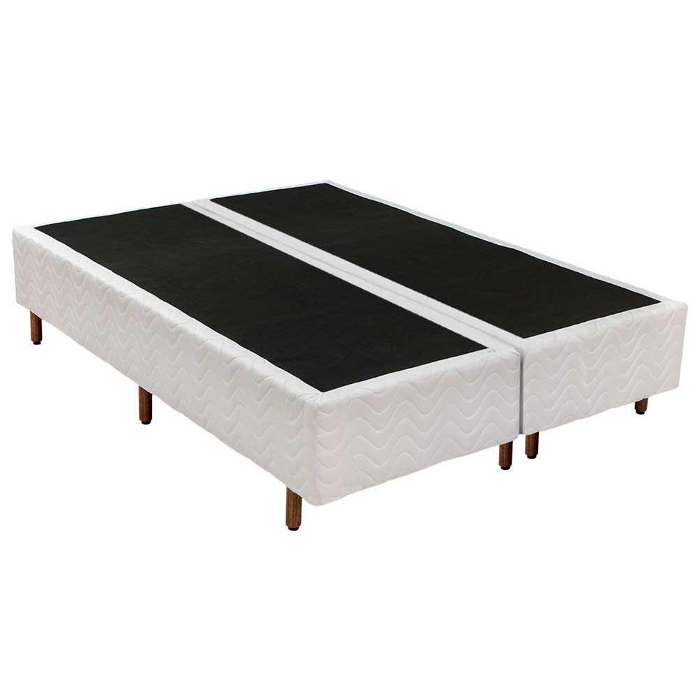 Cama Box Base Queen Universal Bordado White (158x198x20) - Polar em Oferta na Shopee