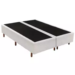 Cama Box Base Queen Universal Bordado White (158x198x20) - Polar