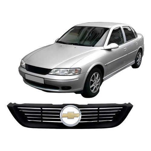 Grade Dianteira Radiador Vectra 1997  2005 Preta Com Emblema