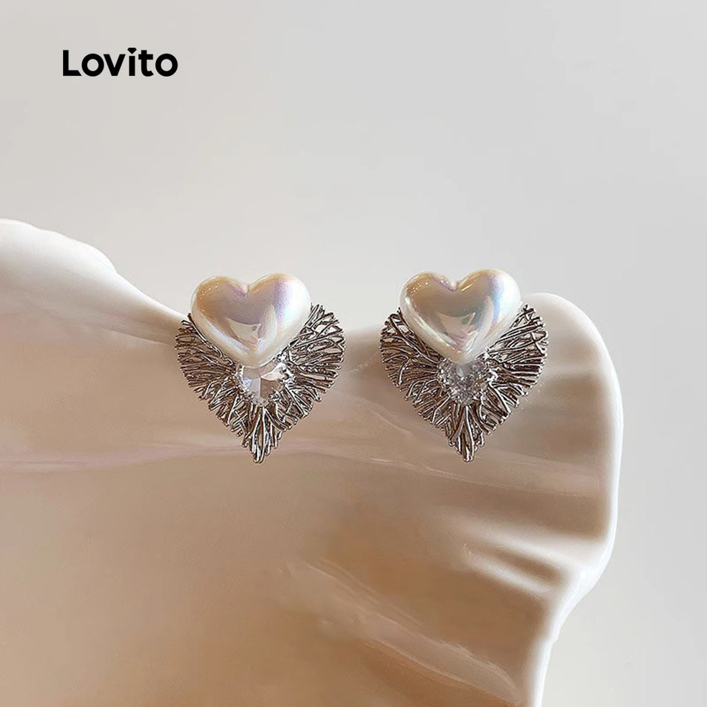 Detalhes do Lovito Brincos Elegantes de Novo Estilo LFA105161
