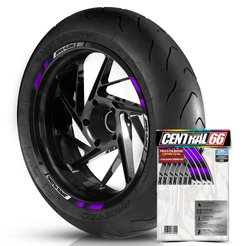 Adesivos Friso de Roda Kit M2 Compativel com Jiapeng Volcano Cores Refletivo Aro 13 a 22 Completo Filete Moto
