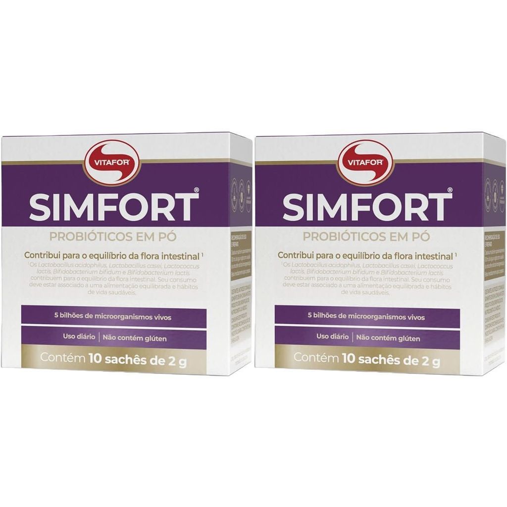 Kit 2X Simfort - 10 Sachês 2g - Vitafor