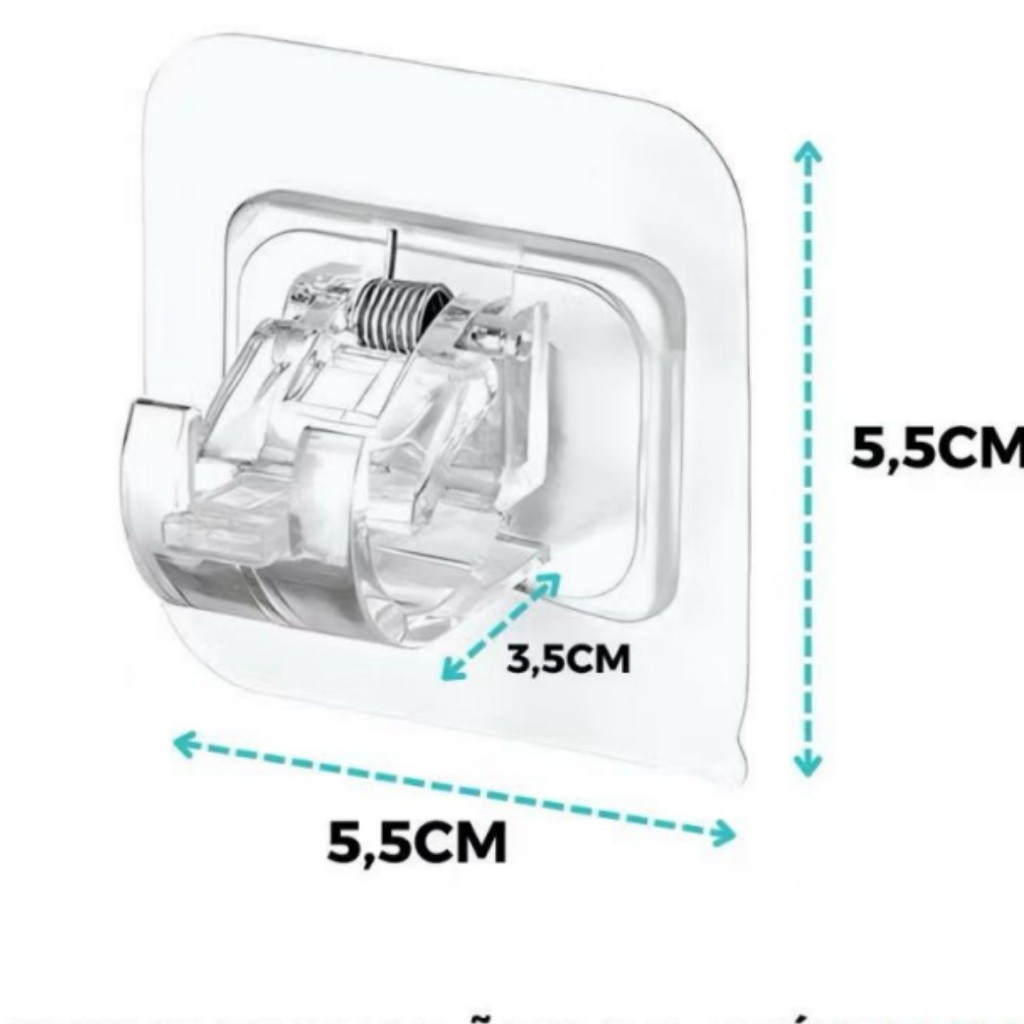 Kit 01 à 10 Ganchos Adesivos para Varão de Cortina não precisa furar Suporte de Parede em Oferta na Shopee
