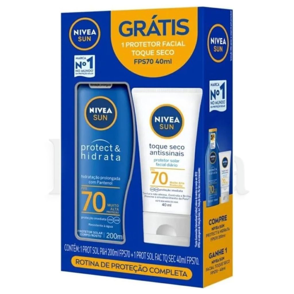 NIVEA SUN Protetor Solar Facial Protect & Hidrata FPS70