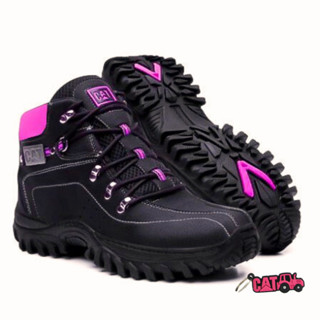 Bota Feminina Caterpillar Rosa Trilha Adventure Solado Grosso Antiderrapante em Oferta na Shopee