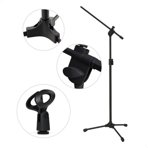 Pedestal Microfone Ask Tps Com Cachimbo E Braço Girafa