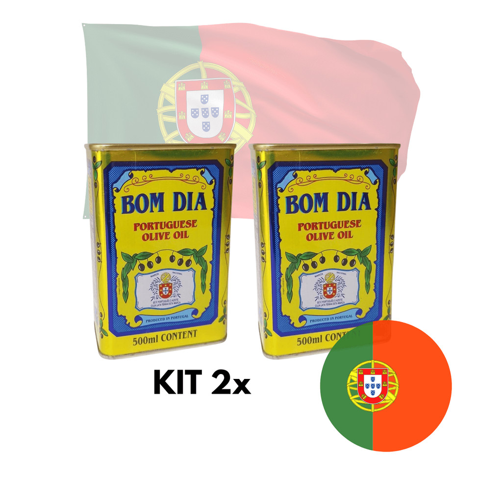 Azeite de Oliva Português Bom Dia - 500ml Kit c/ 2 Latas em Oferta na Shopee