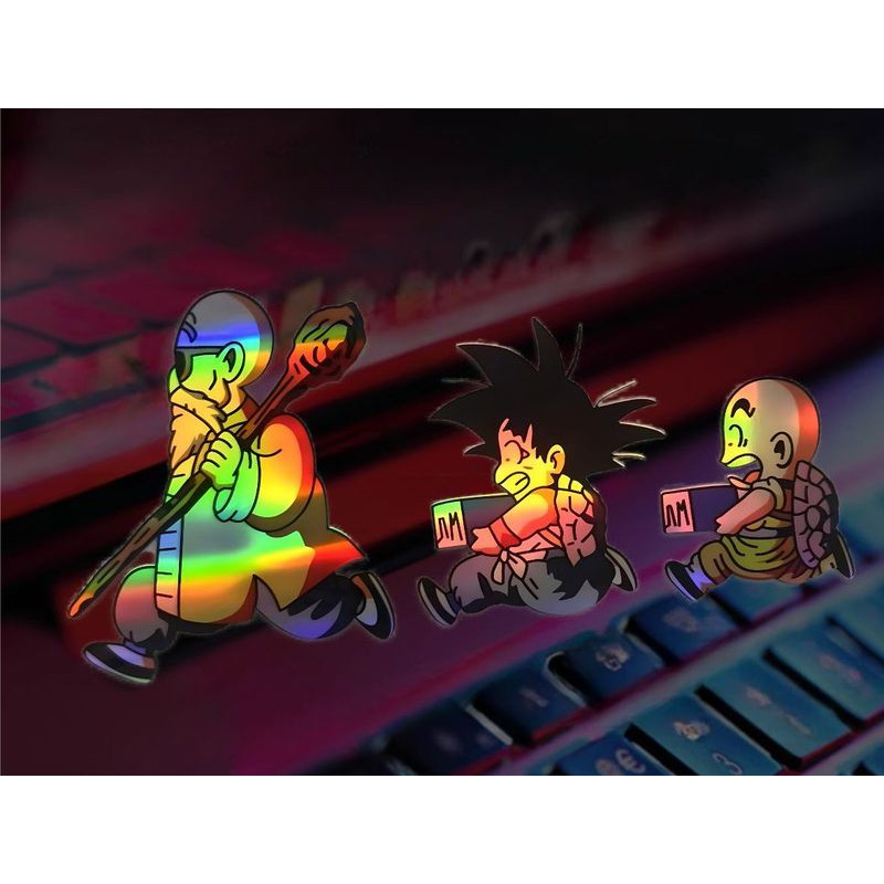 Adesivo de Moto Carro Dragon Ball Goku Kame Sennin Adesivo Refletivo a Laser