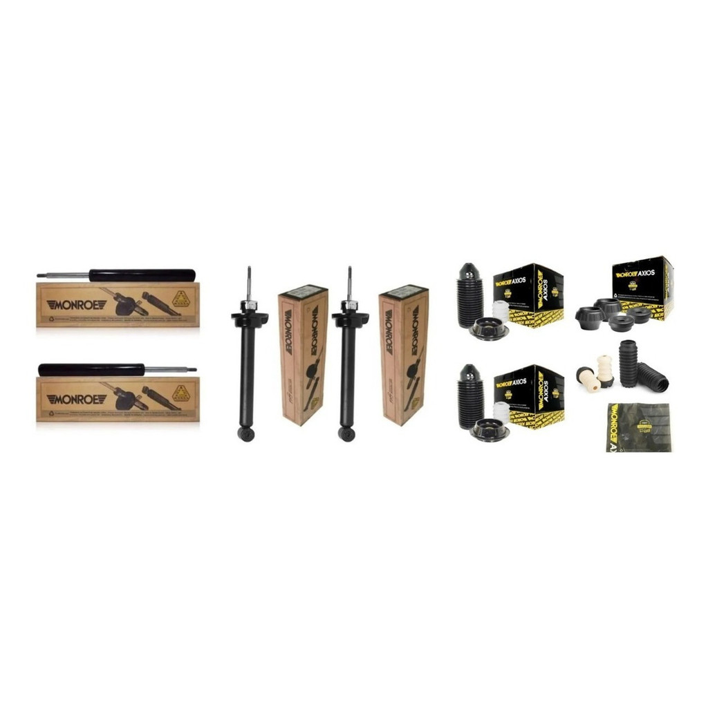 Kit 4 Amortecedor Gol Parati G3 G4 Monroe A Gás + Kit Axios