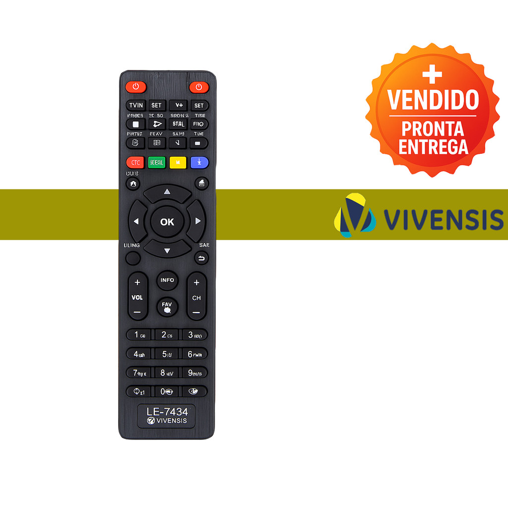 Controle Remoto Compatível Conversor Vivensis VX-10 Com Teclas Completas Fácil Instalação em Oferta na Shopee