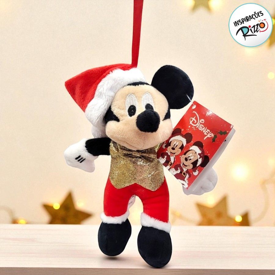 Enfeite para Pendurar - Mickey Mouse Dourado de Pelúcia - 15cm - 1 unidade - Disney Original - Rizzo em Oferta na Shopee