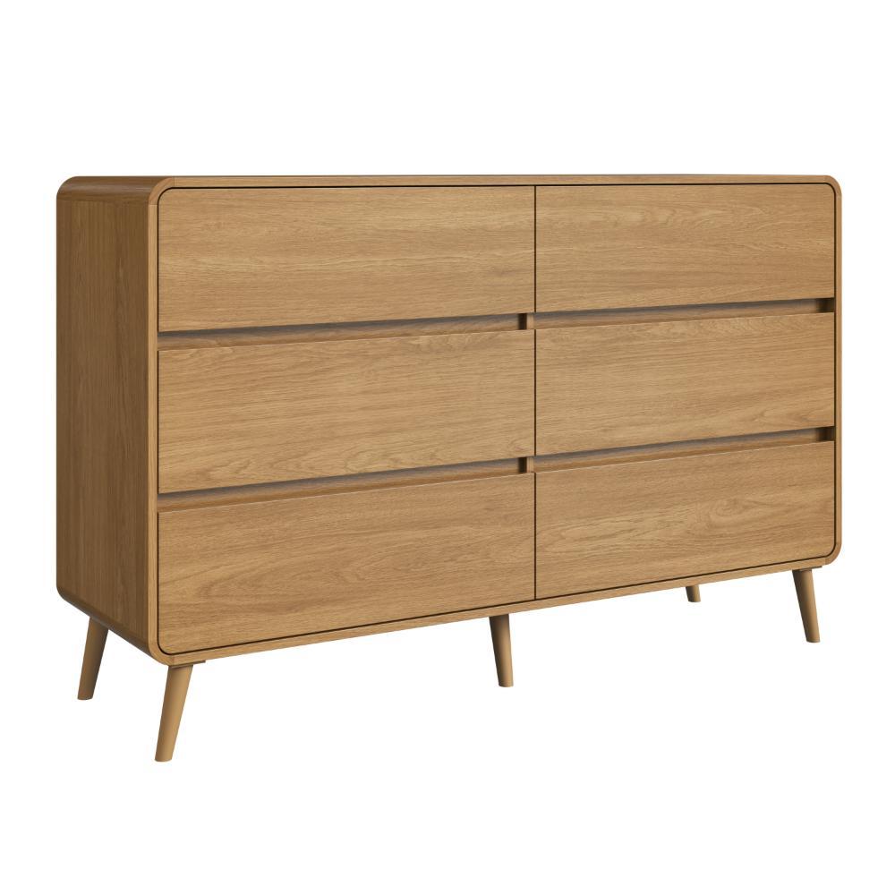 Cômoda 6 Gavetas Linha Curve 144cm Cor Carvalho Xingu CV004CXCX - Completa Móveis em Oferta na Shopee