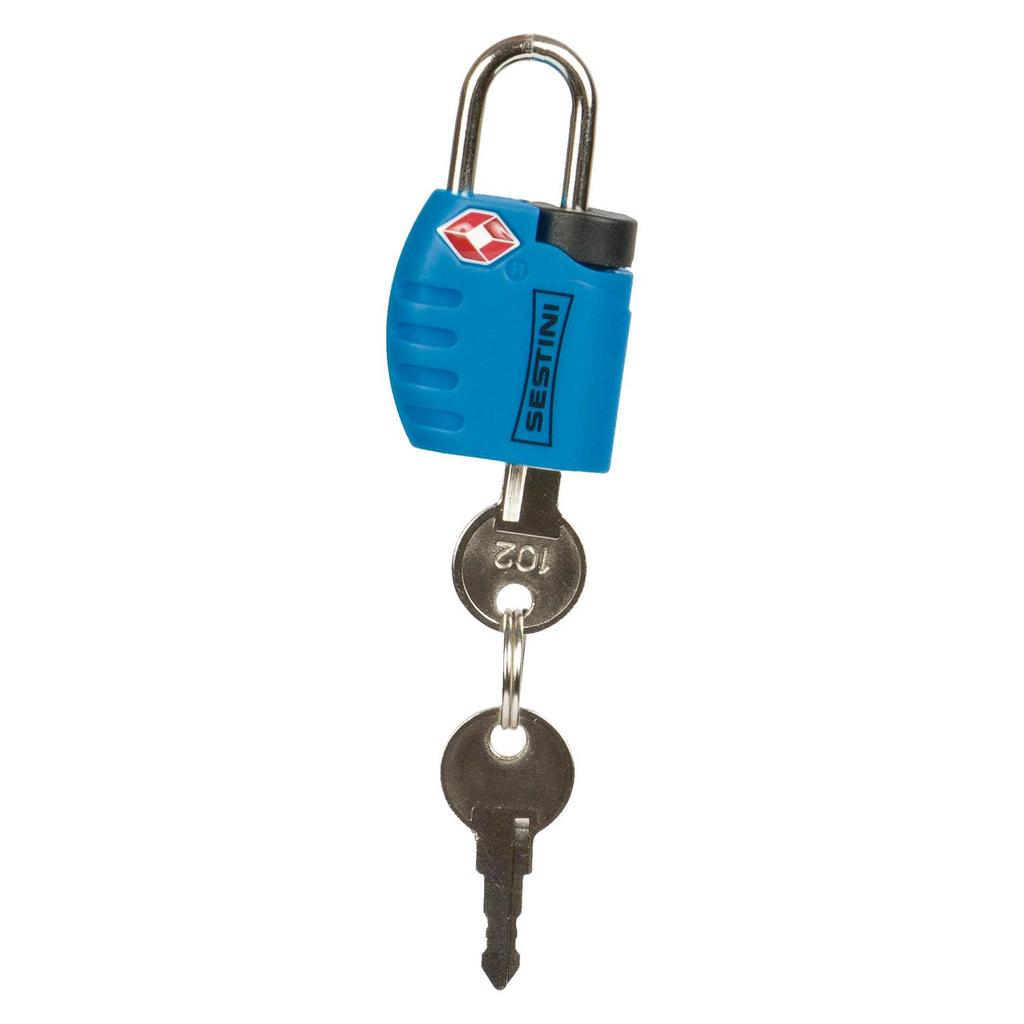 Cadeado TSA com chave Azul