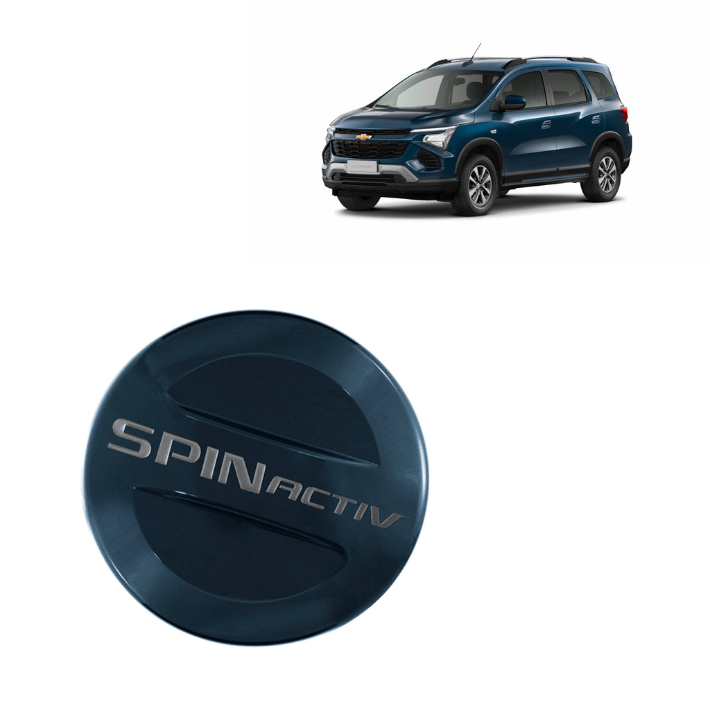 CAPA DE ESTEPE RIGIDA COM CADEADO PARA CHEVROLET SPIN ACTIV 2011/2021 ARO 16/17/18 COR AZUL MACAW